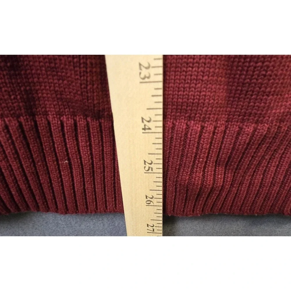 J. Crew Cotton Crewneck Sweater Mens Large Burgundy Classic Preppy Knit 2549